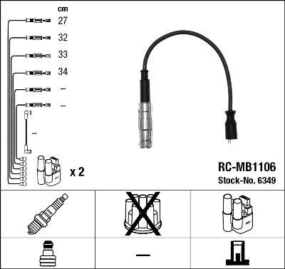 Tändkabel - Tändkabelsats NGK 6349