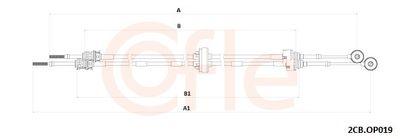 Kabel, manuell växellåda - Vajer, manuell transmission COFLE 92.2CB.OP019