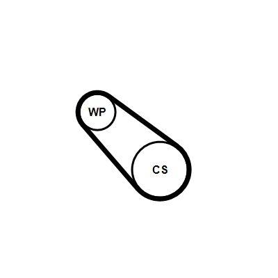 Vattenpump + serpentinremsats - Vattenpump + spårremssats CONTINENTAL CTAM 3PK576 ELAST WP1