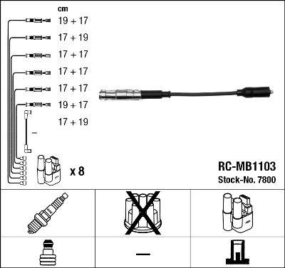 Tändkabel - Tändkabelsats NGK 7800