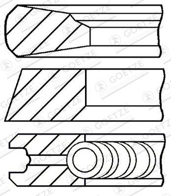 Kolvringar - Kolvringsats GOETZE ENGINE 08-143000-00