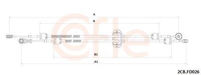 Kabel, manuell växellåda - Vajer, manuell transmission COFLE 92.2CB.FD026