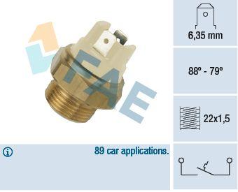 Temperaturfläkt, kylarradiatorfläkt - Termokontakt, kylarfläkt FAE 37040