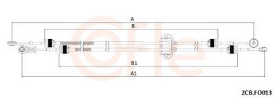 Kabel, manuell växellåda - Vajer, manuell transmission COFLE 92.2CB.FO013