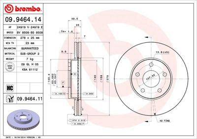 Bromsskivor - Bromsskiva BREMBO 09.9464.11