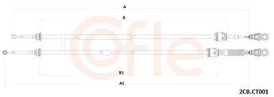 Kabel, manuell växellåda - Vajer, manuell transmission COFLE 92.2CB.CT001