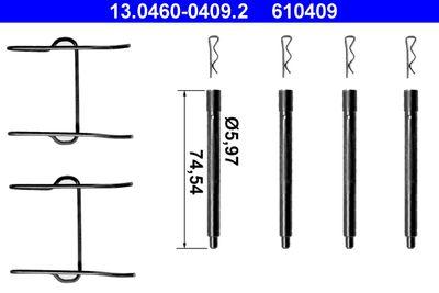 Bromssystem tillbehör - Tillbehörssats, skivbromsbelägg ATE 13.0460-0409.2