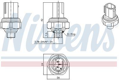 Tryckomkopplare - Tryckkontakt, klimatanläggning NISSENS 301070