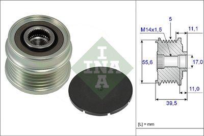 Frikopplingsnav - Frihjulskoppling, generator INA 535 0218 10