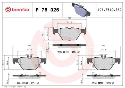 Bromsbelägg - Bromsbeläggssats, skivbroms BREMBO P 78 026