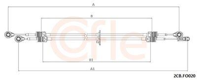 Kabel, manuell växellåda - Vajer, manuell transmission COFLE 92.2CB.FO020