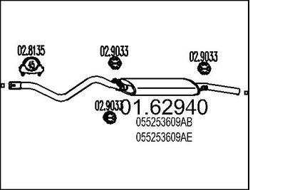 Avgasdämpare - Bakre ljuddämpare MTS 01.62940