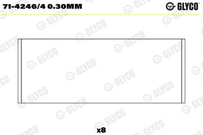 Vevaxellager - Vevstakslager GLYCO 71-4246/4 0.30mm