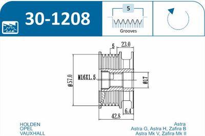 Frikopplingsnav - Frihjulskoppling, generator IJS GROUP 30-1208