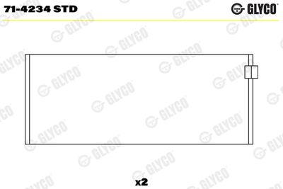 Vevaxellager - Vevstakslager GLYCO 71-4234 STD