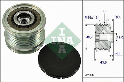 Frikopplingsnav - Frihjulskoppling, generator INA 535 0168 10