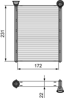 Värmeväxlare - Värmeväxlare, kupévärmare VALEO 811534