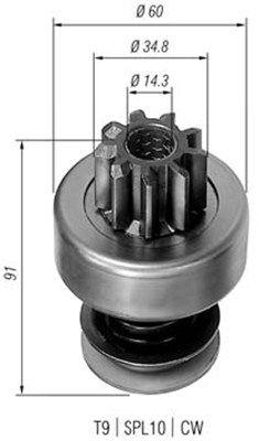 Startmotordelar - Drev, startmotor MAGNETI MARELLI 940113020102