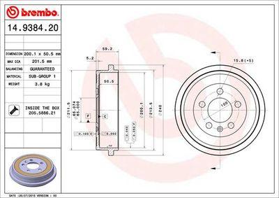 Bromstrummor - Bromstrumma BREMBO 14.9384.20