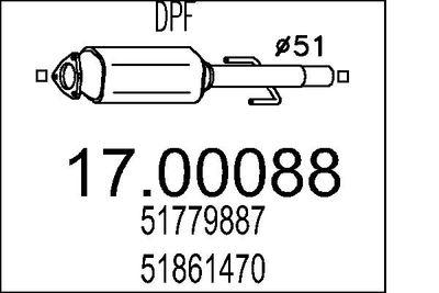 Dieselpartikelfilter - Sot-/partikelfilter, avgassystem MTS 17.00088