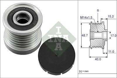 Frikopplingsnav - Frihjulskoppling, generator INA 535 0038 10