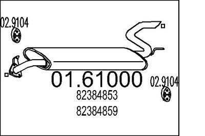 Avgasdämpare - Bakre ljuddämpare MTS 01.61000