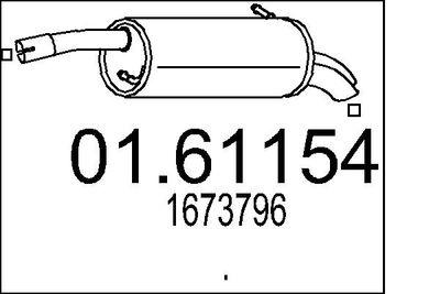 Avgasdämpare - Bakre ljuddämpare MTS 01.61154