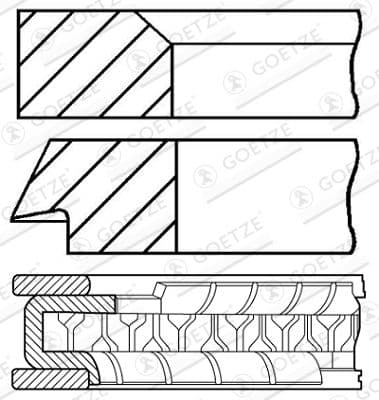 Kolvringar - Kolvringsats GOETZE ENGINE 08-104200-00