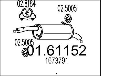Avgasdämpare - Bakre ljuddämpare MTS 01.61152