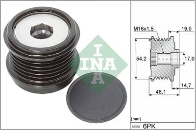 Frikopplingsnav - Frihjulskoppling, generator INA 535 0310 10