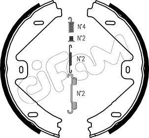 Handbroms delar - Bromsbackar, sats, parkeringsbroms CIFAM 153-250K