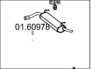 Avgasdämpare - Bakre ljuddämpare MTS 01.60978