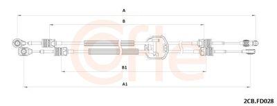 Kabel, manuell växellåda - Vajer, manuell transmission COFLE 92.2CB.FD028