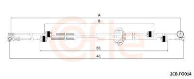 Kabel, manuell växellåda - Vajer, manuell transmission COFLE 92.2CB.FO014