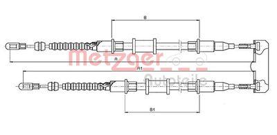 Parkeringsbromskablar - Vajer, parkeringsbroms METZGER 11.5856