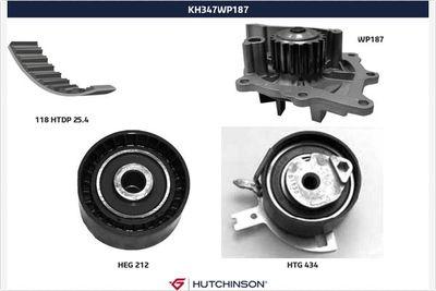 Vattenpump + kamremssats - Vattenpump + kuggremssats HUTCHINSON KH 347WP187