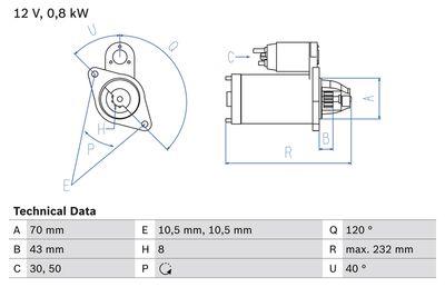 Startmotor - Startmotor BOSCH 0 986 017 541