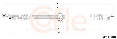 Kabel, manuell växellåda - Vajer, manuell transmission COFLE 92.2CB.FO018
