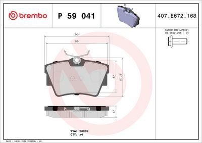 Bromsbelägg - Bromsbeläggssats, skivbroms BREMBO P 59 041