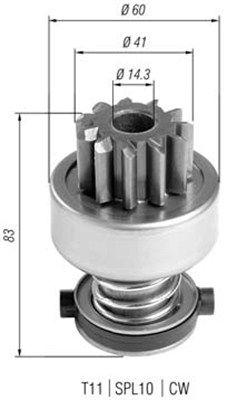 Startmotordelar - Drev, startmotor MAGNETI MARELLI 940113020404