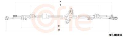 Kabel, manuell växellåda - Vajer, manuell transmission COFLE 92.2CB.RE008