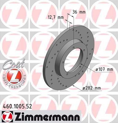 Bromsskivor - Bromsskiva ZIMMERMANN 460.1005.52