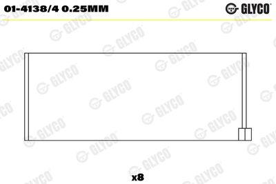 Vevaxellager - Vevstakslager GLYCO 01-4138/4 0.25mm