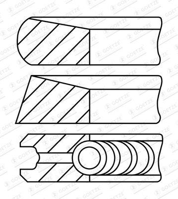 Kolvringar - Kolvringsats GOETZE ENGINE 08-448600-00