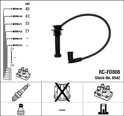 Tändkabel - Tändkabelsats NGK 8542