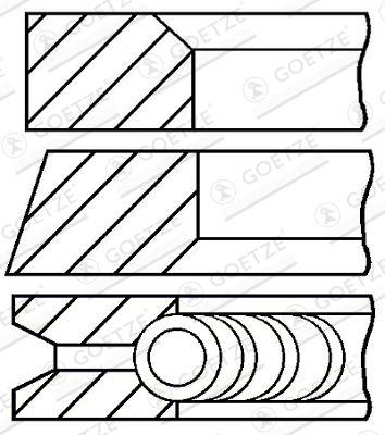 Kolvringar - Kolvringsats GOETZE ENGINE 08-336600-00