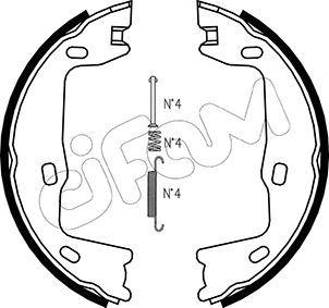 Handbroms delar - Bromsbackar, sats, parkeringsbroms CIFAM 153-302K