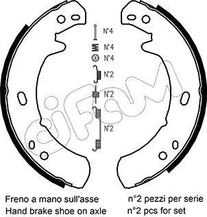 Handbroms delar - Bromsbackar, sats, parkeringsbroms CIFAM 153-373K