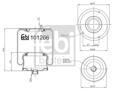 Manschett, luftfjädring - Bälgar, luftfjädring FEBI BILSTEIN 101266