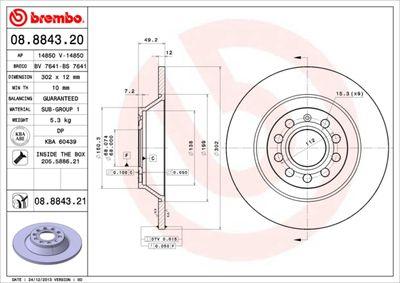 Bromsskivor - Bromsskiva BREMBO 08.8843.21